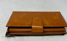 Load image into Gallery viewer, Unbranded Womens Brown Leather RFID Blocking Snap Bifold Clutch Wallet