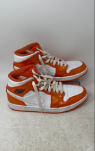 Load image into Gallery viewer, Nike Mens Jordan 1 Mid DM3531-800 Orange White Lace-Up Sneaker Shoes Size 7