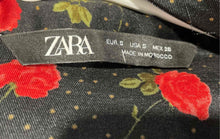 Load image into Gallery viewer, Zara Womens Red & Black Floral Polka Dot Puff Sleeve One-Piece Playsuit Size S