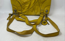 Load image into Gallery viewer, Fossil Womens Yellow Leather Charm Zipper Detachable Strap Shoulder Handbag