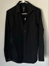 Load image into Gallery viewer, H&M Mens Black Slim Fit Easy Iron Long Sleeve Collared Button-Up Shirt Size S