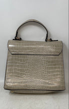 Load image into Gallery viewer, Dune London Womens Gray Croc-Embossed Leather Inner Pocket Satchel Handbag