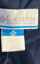 Load image into Gallery viewer, Columbia Boys Navy Blue Colorblock Full-Zip Hooded Rain Jacket Size XL 18-20