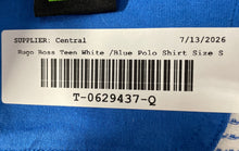 Load image into Gallery viewer, Hugo Boss Mens White Blue Spotted Short Sleeve Collared Slim Fit Polo Shirt Sz S