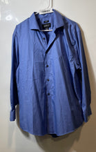 Load image into Gallery viewer, Kenneth Cole Awearness Mens Blue Cotton Slim Fit Long Sleeve Dress Shirt Size 17