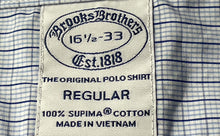 Load image into Gallery viewer, Brooks Brothers Mens White Check Long Sleeve Regular Fit Dress Shirt Size 16.5