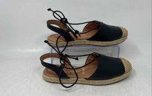 Load image into Gallery viewer, Vizzano Womens Black Leather Round Toe Lace-Up Espadrille Sandals Size 6