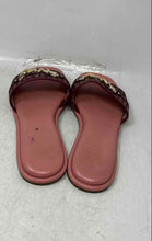 Load image into Gallery viewer, Michael Kors Womens Burgundy Gold Open Toe Slip-On Slide Sandals Size 10