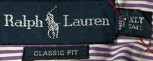 Load image into Gallery viewer, Ralph Lauren Mens White Purple Striped Cotton Classic Fit Button-Up Shirt Sz XLT