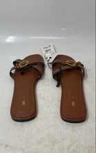 Load image into Gallery viewer, Zara Womens Brown Leather Open-Toe Slip-On Slide Sandals Size 40 With Tag