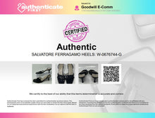 Load image into Gallery viewer, Authentic Salvatore Ferragamo Womens Black Leather Slingback Heels Sz 9 Damaged