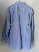 Load image into Gallery viewer, Calvin Klein Mens Light Blue Plaid Cotton Long Sleeve Dress Shirt Size 17