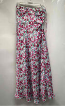 Load image into Gallery viewer, Zara Womens Green Multicolor Floral Strapless Midi Fit & Flare Dress Size M
