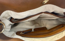 Load image into Gallery viewer, INC International Concepts Womens Brown Faux Leather Top Handle Handbag