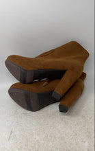 Load image into Gallery viewer, Mossimo Supply Co. Womens Brown Side Zip Block Heel Ankle Booties Size 11