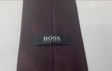 Load image into Gallery viewer, Hugo Boss Mens Wine Color Silk Adjustable Formal Pointed Tie