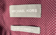 Load image into Gallery viewer, Michael Kors Mens Wine Polka Print Slim Fit Stretch Dress Shirt Size M 15.5