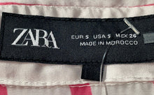 Load image into Gallery viewer, Zara Womens Pink & White Striped Long Sleeve Collared Button-Up Shirt Size S