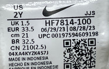 Load image into Gallery viewer, Nike Boys Air Max 1 HF7814-100 White Leather Lace-Up Sneaker Shoes Size 2Y