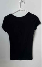 Load image into Gallery viewer, Armani Exchange Womens Black Printed Short Sleeve V-Neck T-Shirt Size XS