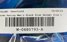 Load image into Gallery viewer, Crown Racing Mens Black Blue Full Face Motorcycle Helmet Size Large