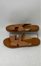 Load image into Gallery viewer, Kenda Womens Brown Leather Open Toe Slip-On Flat Slide Sandals Size 3