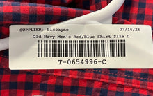 Load image into Gallery viewer, Old Navy Mens Red Blue Long Sleeve Collared Slim Fit Button-Up Shirt Size Large