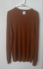 Load image into Gallery viewer, Zara Mens Mustard Long Sleeve Round Neck Ribbed Hem Pullover Sweater Size L