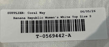 Load image into Gallery viewer, Banana Republic Womens White Cotton Short Sleeve Pullover Blouse Top Size S