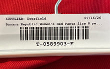 Load image into Gallery viewer, Banana Republic Womens Red Flat Front Wide-Leg Dress Pants Size 8 Petite