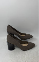 Load image into Gallery viewer, Nine West Womens Gray Suede Pointed Toe Slip-On Block Pump Heels Size 7.5