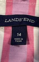 Load image into Gallery viewer, Land's End Womens Pink Multi Striped Long Sleeve Popover Blouse Top Size 14