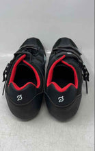 Load image into Gallery viewer, Peloton Mens Black Red Low Top Round Toe Hook & Loop Cycling Shoes Size EU 48