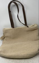 Load image into Gallery viewer, America & Beyond Womens Cream Matte Inner Pockets Double Handles Tote Bag