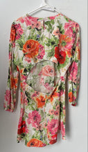 Load image into Gallery viewer, Zara Womens Multicolor Floral 3/4 Sleeve Cut Out Mini Dress Size Medium