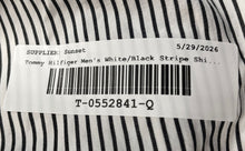 Load image into Gallery viewer, Tommy Hilfiger Mens White Black Striped Long Sleeve Collared Dress Shirt Sz 15.5