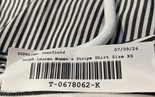 Load image into Gallery viewer, Lauren Ralph Lauren Womens Black White Striped Non-Iron Button-Up Shirt Size XS