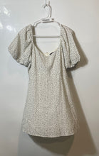 Load image into Gallery viewer, Forever 21 Womens White Black Animal Printed Balloon Sleeve Mini Dress Size L