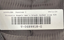 Load image into Gallery viewer, Vittorio St. Angelo Mens Black Pinstripe Long Sleeve Three-Button Blazer Sz 52R