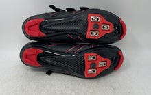 Load image into Gallery viewer, Kescoo Mens Black Red 3 Bolt Adjustable Strap Hook & Loop Cycling Shoes Size 46