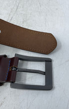 Load image into Gallery viewer, Bosi Mens Brown Silver-Tone Buckle Leather Adjustable Dress Belt Size 34