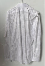 Load image into Gallery viewer, Express Mens White Polka Dot Cotton Long Sleeve Extra Slim Fit Dress Shirt Sz M