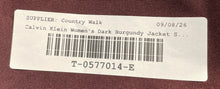Load image into Gallery viewer, Calvin Klein Womens Dark Burgundy Long Sleeve Raincoat Jacket Size Small