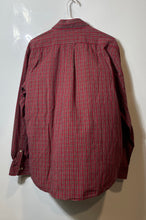 Load image into Gallery viewer, Tommy Hilfiger Mens Red Plaid Cotton Button-Down Long Sleeve Dress Shirt Size L