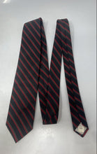 Load image into Gallery viewer, Christian Dior Mens Black Red Striped Embroidered Logo Adjustable Designer Tie