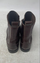 Load image into Gallery viewer, Zara Unisex Kids Brown Leather Square Toe Ankle Zip Chelsea Boots Size EUR 31