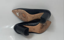 Load image into Gallery viewer, Antonio Melani Womens Black Leather Slip-On High Pump Heels Size 8.5M