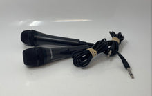 Load image into Gallery viewer, Lot Of 2 Pcs Black Audio Equipment Karaoke Wired Dynamic Microphone Not Tested