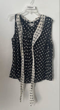 Load image into Gallery viewer, Tahari Womens Black White Polka Dot V-Neck Button Front Blouse Top Size 1X