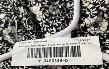 Load image into Gallery viewer, Michael Kors Womens Black White Floral Printed Blouse Top Size 1X
